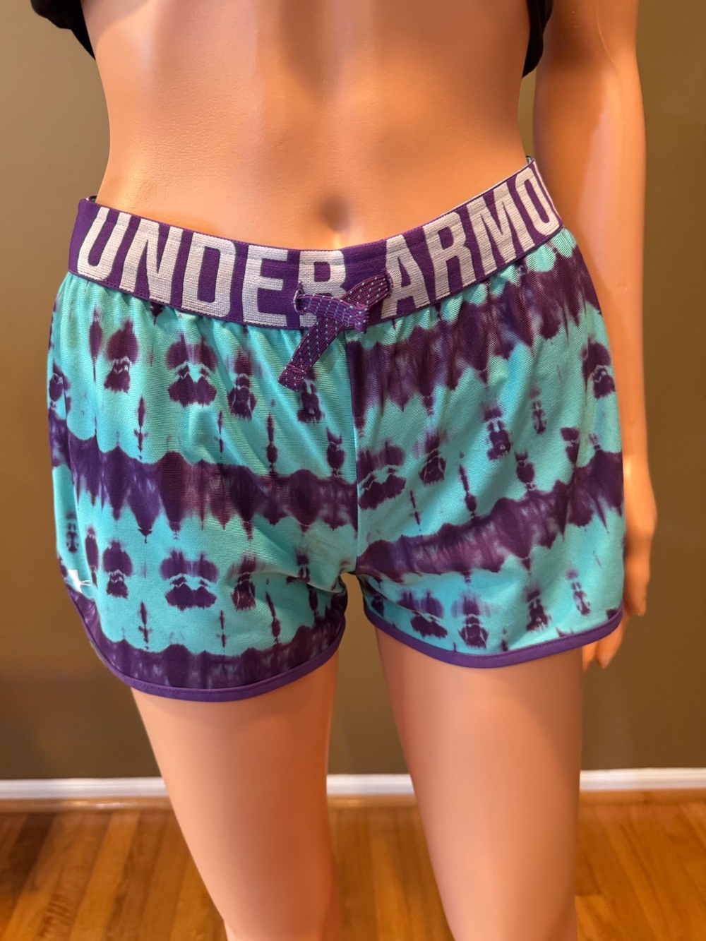 Under Armour Youth Teal & Purple Tie-Dye Lounge Shorts